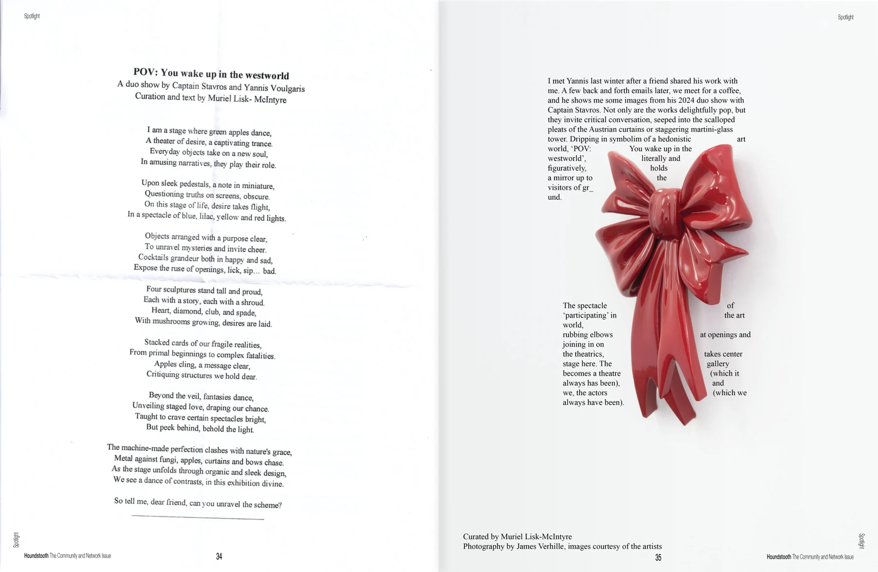 Houndstooth Magazine publication spread