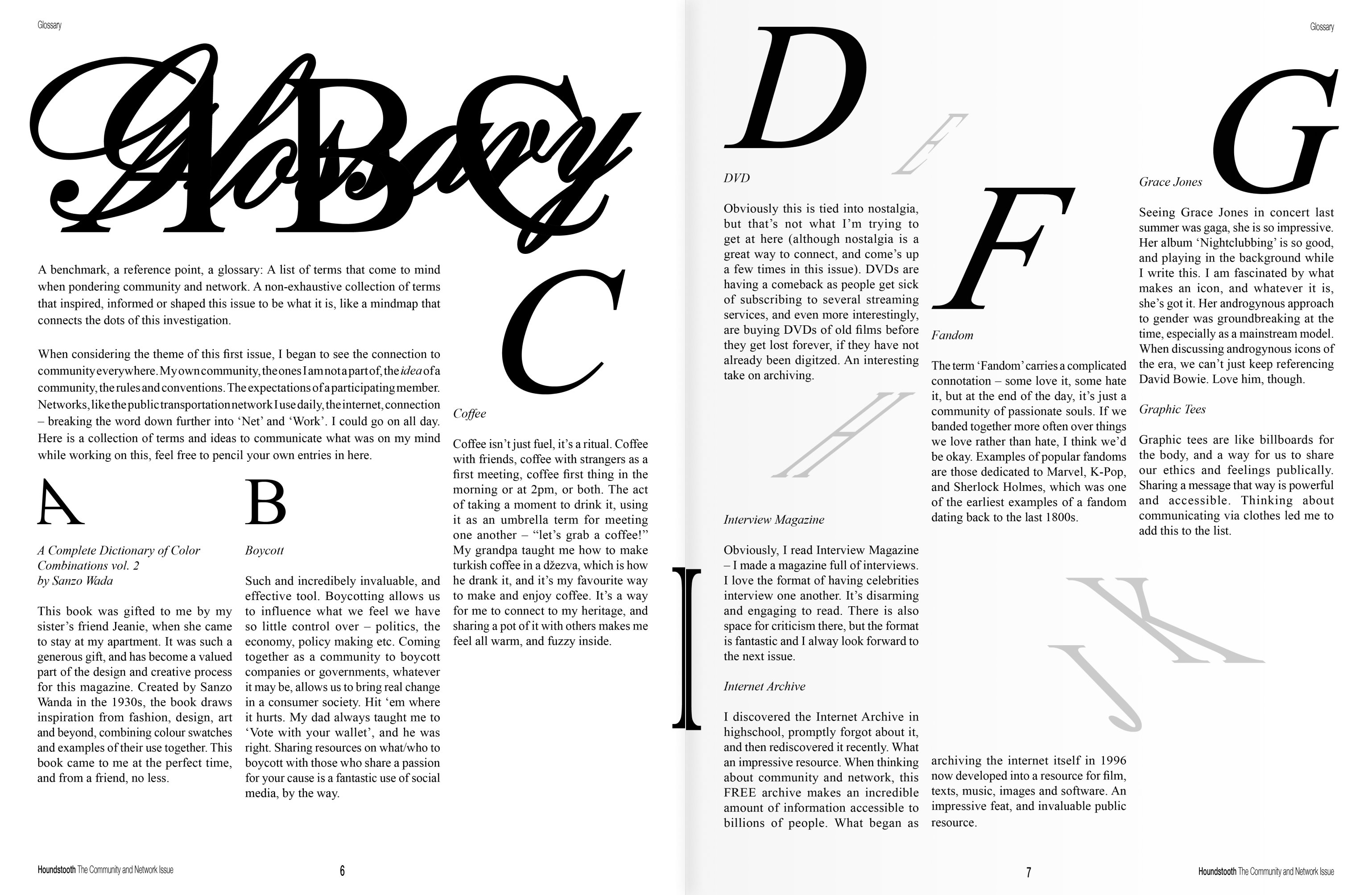 Houndstooth Magazine publication spread